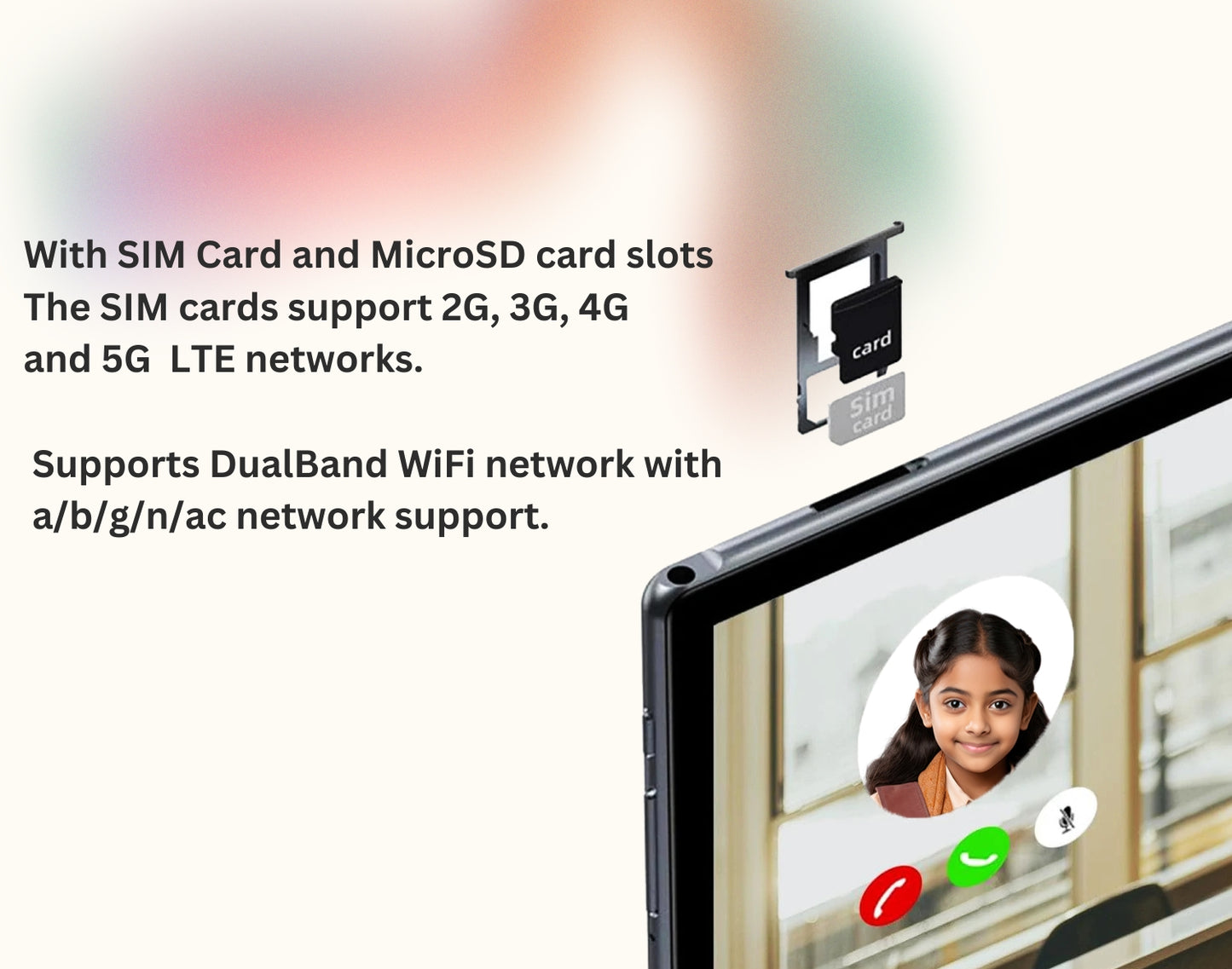 Trusense TruTab (5G+WIFI) with keyboard & Trackpad, 4GB Ram + 64GB memory (Expandable Upto 1TB)