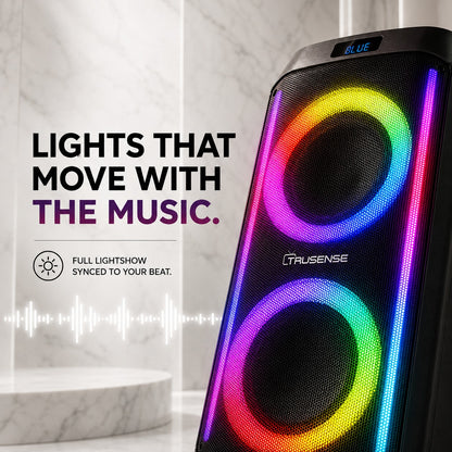 TruSense PS80 Party Speaker 80W Bluetooth with Beat Sync Lights