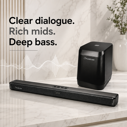 TruSense TS BT 500W TV Soundbar Cinematic Home Theatre with Wireless Subwoofer & Bluetooth 5.0