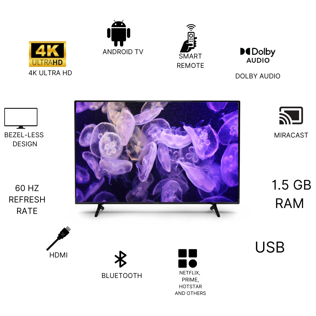 Trusense 43 Inch Smart TV | 4K ULTRA HD | Android TV ( TS 4300 )