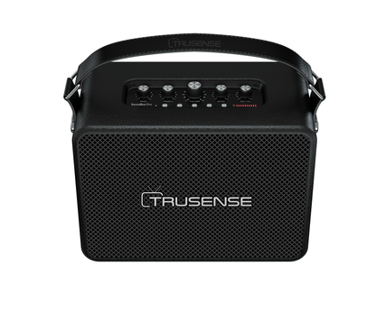 TruSense Sound Box Pro leather handle detail