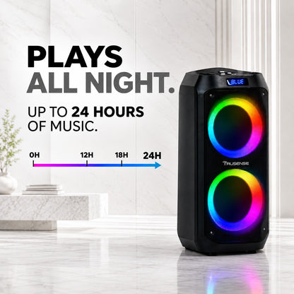 TruSense PS80 Party Speaker 80W Bluetooth with Beat Sync Lights