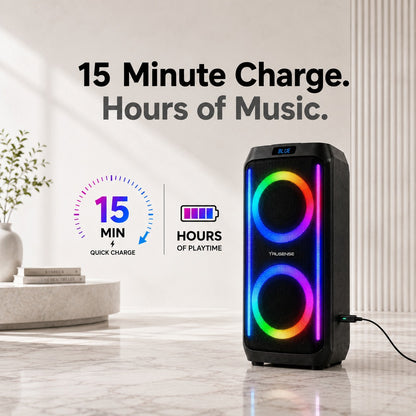 TruSense PS80 Party Speaker 80W Bluetooth with Beat Sync Lights