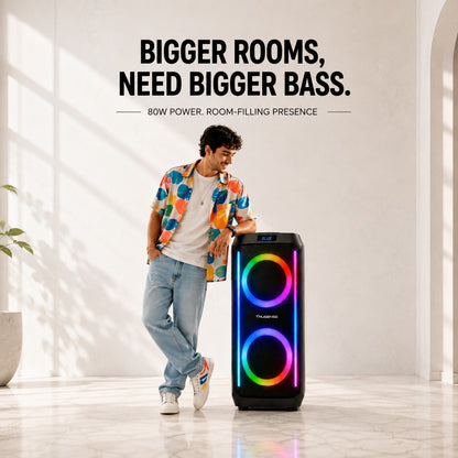 TruSense PS80 Party Speaker 80W Bluetooth with Beat Sync Lights