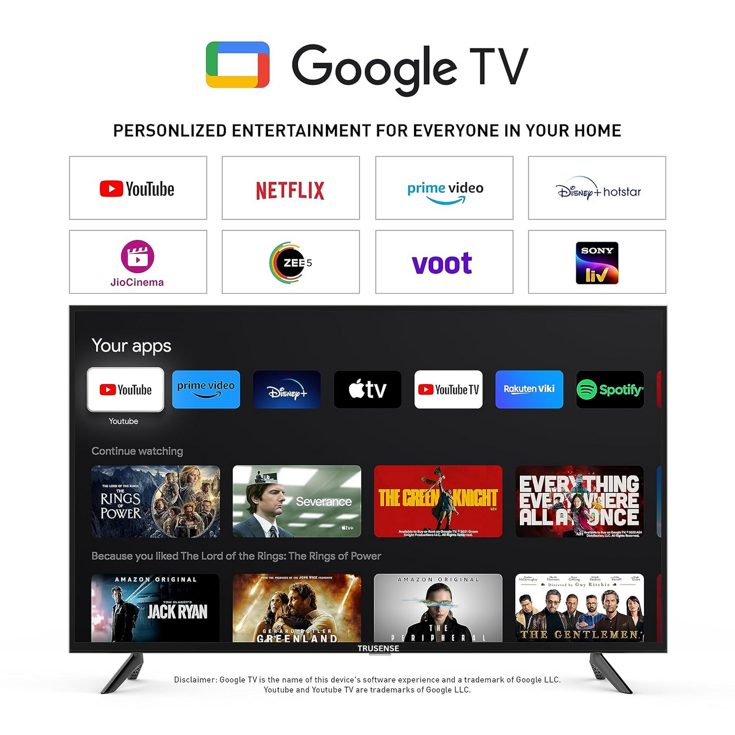 TRUSNESE  80 cm (32 inches) Full HD Google certified Smart LED TV s(Black 3232 )