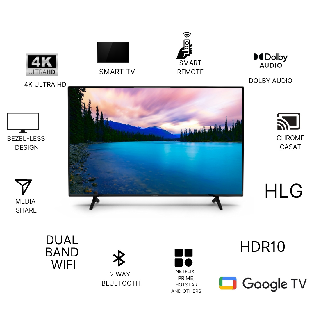 TRUSNESE  80 cm (32 inches) Full HD Google certified Smart LED TV s(Black 3232 )