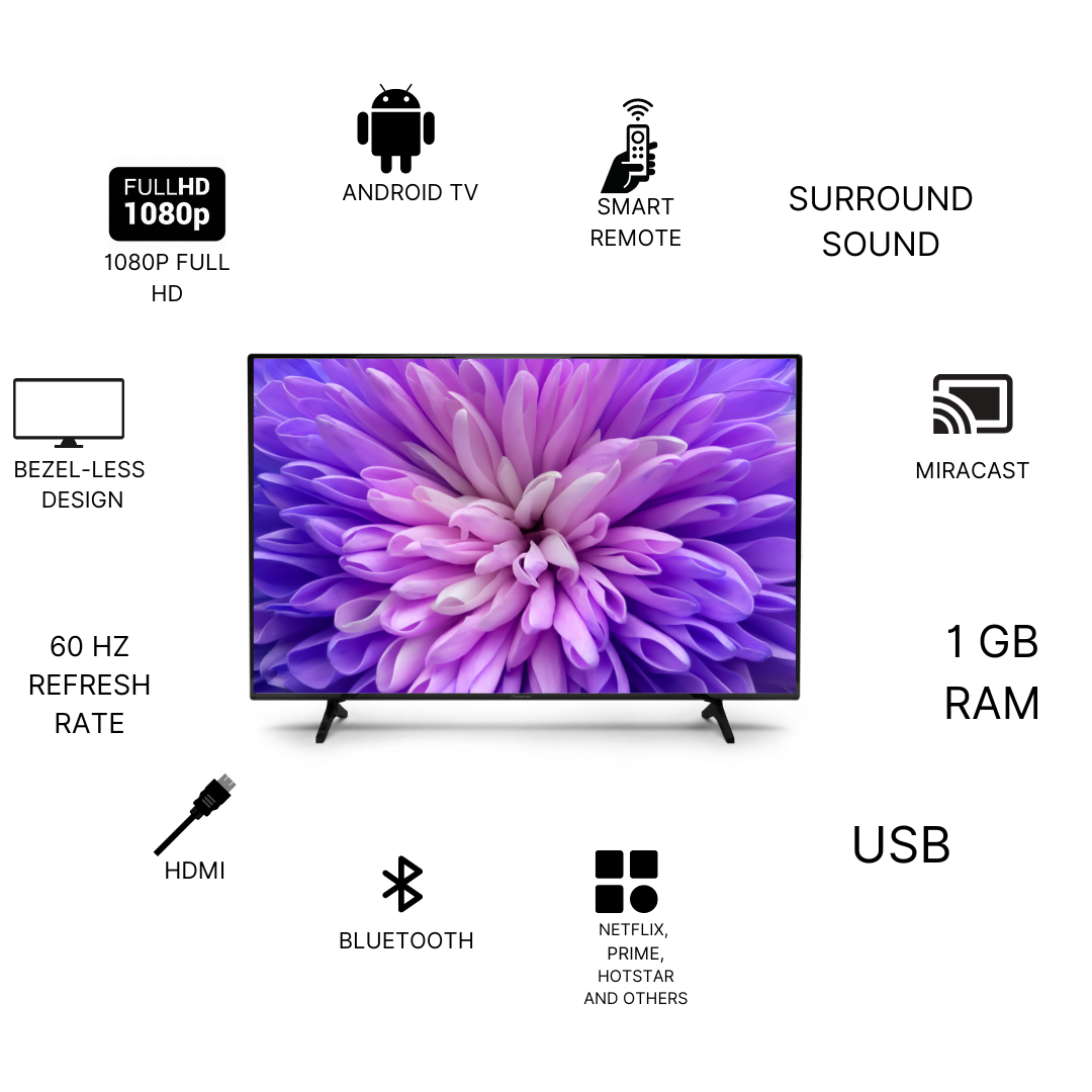 TruSense 32 Inch Smart TV | FULL HD 1080P | Android TV ( TS 3200 PREMIUM )